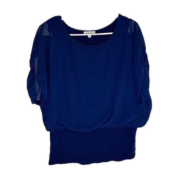 Joseph A Navy Blue Blouse, Small, Pre-owned - Picture 2 of 6